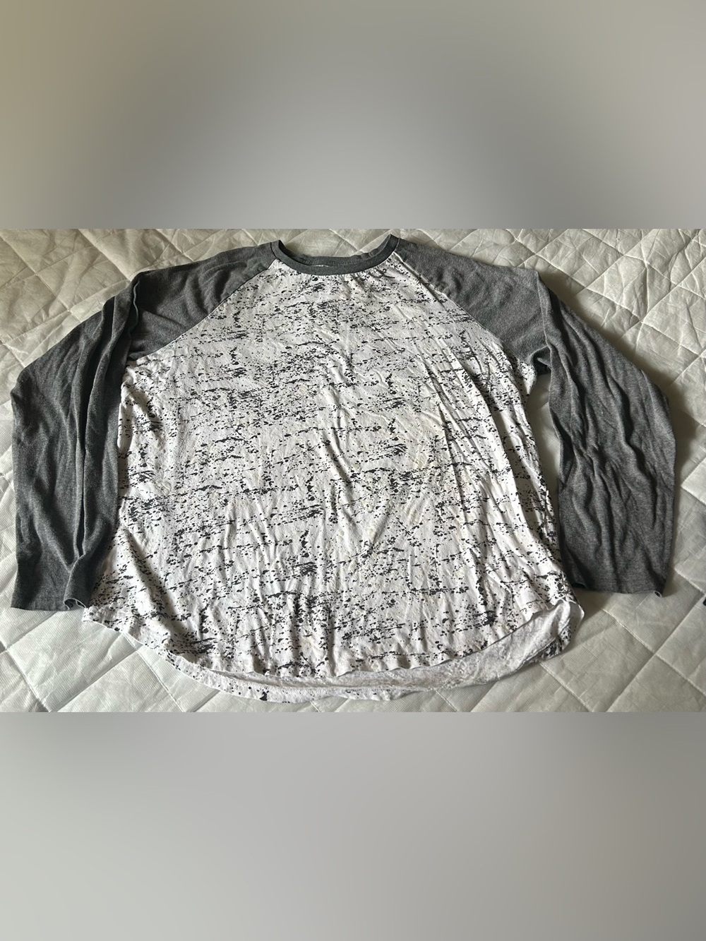 Men's San Francisco work shirt Long-Sleeve Raglan Shirt in White and Dark Gray